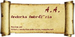 Andorka Ambrózia névjegykártya